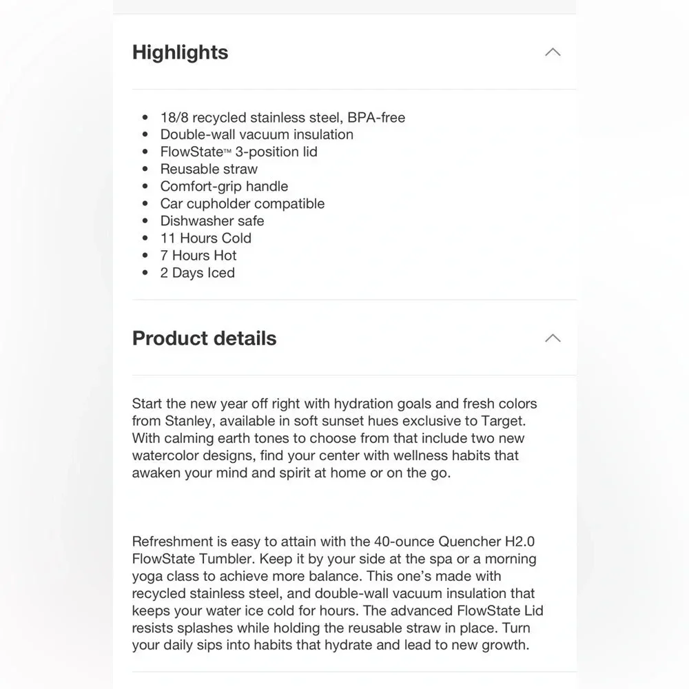 Stanley Tumbler 40oz Stainless Steel H2.0 FlowState Quencher Shale - Picture 13 of 13